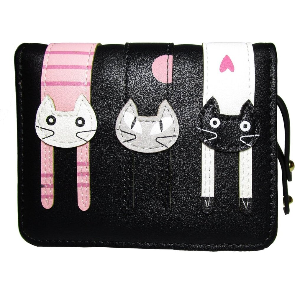 Women Cute Cat Wallet Coin Purse Bifold Wallet Clutch Bag